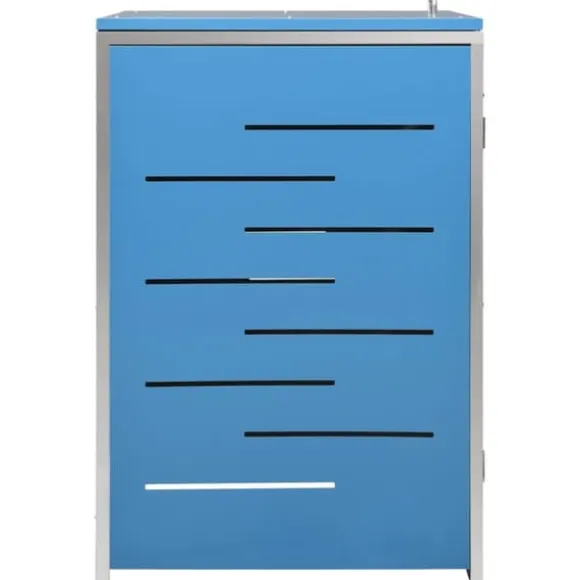 Sopkärlsskjul i rostfritt stål - Robust och vädertålig design | Storlek: 69x77,5x112,5 cm
