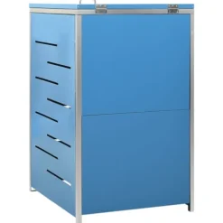 Sopkärlsskjul i rostfritt stål - Robust och vädertålig design | Storlek: 69x77,5x112,5 cm