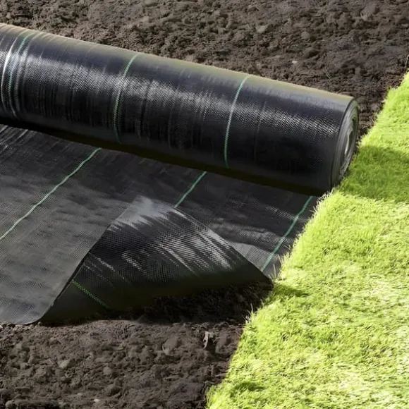 Sort agrotekstil til ukrudt, mulching, 3,2x100m, 70g pløkker