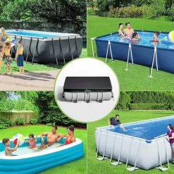 Sort Oxford Klud Rektangulær Poolafdækning