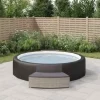 Spabænke med hynder 2 stk. - Polyrattan grå | Farve: Grå | Størrelse: N/A