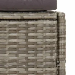 Spabænke med hynder 2 stk. - Polyrattan grå | Farve: Grå | Størrelse: N/A