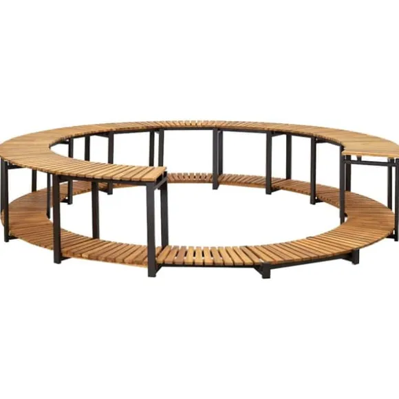 Spaomkrans i massivt akacietræ - Elegant tilbehør til spabad | Størrelse: 273x53 cm | Farve: Naturlig træfinish
