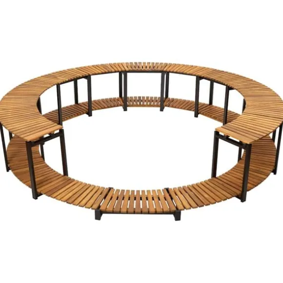 Spaomkrans i massivt akacietræ - Elegant tilbehør til spabad | Størrelse: 273x53 cm | Farve: Naturlig træfinish