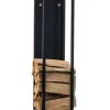 Spark Firewood Rack - Black Matt Metal, 25x25x100 cm