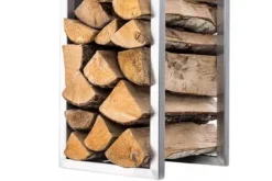 Spark Firewood Rack - Stainless Steel Metal, 140 cm Height