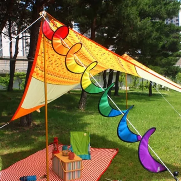 Spiral Rainbow Vindstrimmel Vindmølle Farverig Vindklokke til Have Hjem Udendørs Camping Telt Dekoration