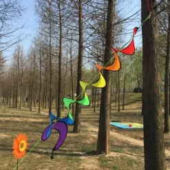 Spiral Rainbow Vindstrimmel Vindmølle Farverig Vindklokke til Have Hjem Udendørs Camping Telt Dekoration