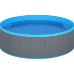 Splasher-pool i stål med PVC-dug - Let at sætte op | Størrelse: 350x90 cm | Farve: Grå