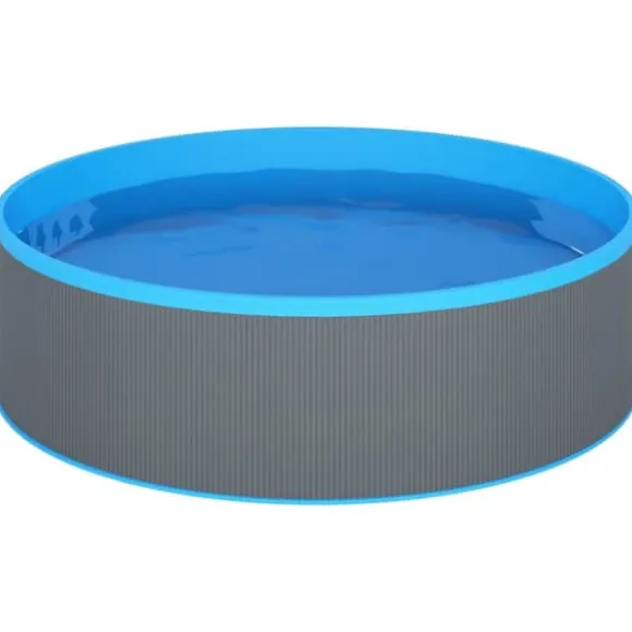 Splasher-pool i stål med PVC-dug - Let at sætte op | Størrelse: 350x90 cm | Farve: Grå