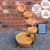 Springvandskåle med Solcelle - Terracotta | Have Dekoration