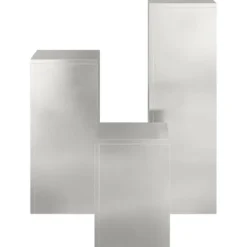 Sæt af 3 stilfulde planteholdere i rustfrit stål | Størrelse: 24x24x75 cm | Farve: Sølv