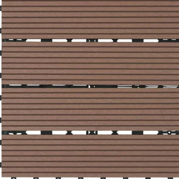 Sæt terrassebrædder Tegulas - brun,Sæt med 22 stk.