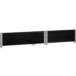 Stabelbar plantekasse i massivt fyrretræ - Foldbar og robust | Størrelse: 80x60 cm | Farve: Sort