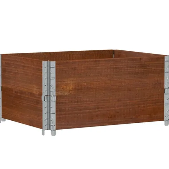 Stabelbar plantekasse i massivt fyrretræ | Mål: 80x60 cm | Farve: Brun