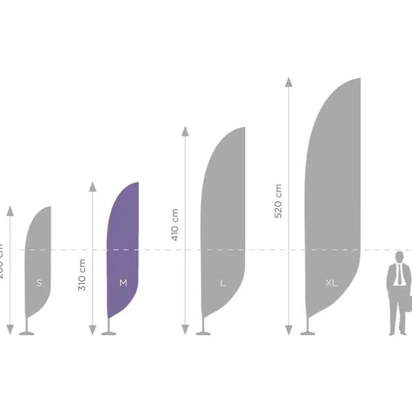 Standard M reklameflagstang - 350 cm