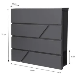 Standerbrevkasse med avisrum 37x37x11 cm antracit rustfrit stål ML-design