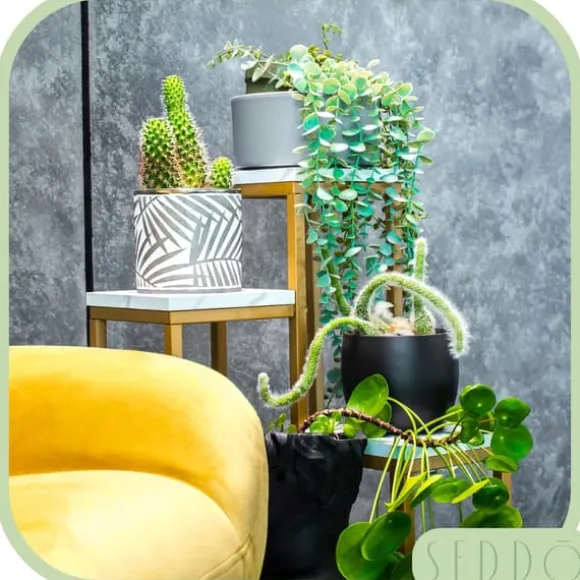 Stående blomsterstativ, metalhylde, blomsterstativ, planter, potter, 4 niveauer