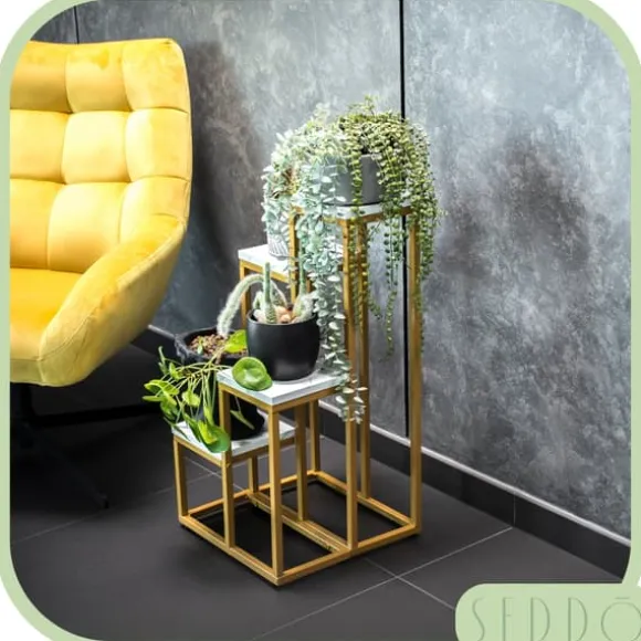 Stående blomsterstativ, metalhylde, blomsterstativ, planter, potter, 4 niveauer