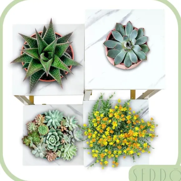 Stående blomsterstativ, metalhylde, blomsterstativ, planter, potter, 4 niveauer