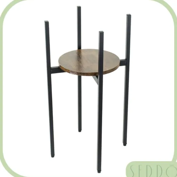 Stående metal blomsterstander, træ loft, høj, 62 cm, blomsterstander, planter
