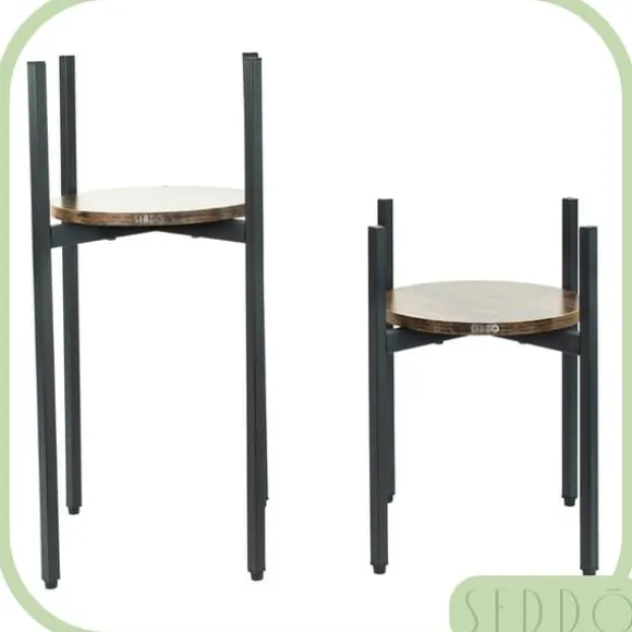 Stående metal blomsterstander, træ loft, høj, 62 cm, blomsterstander, planter