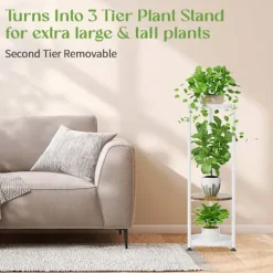 STÅENDE METAL TÅRN BLOMSTERBED loft rundt plantestativ træ