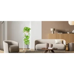 STÅENDE METAL TÅRN BLOMSTERBED loft rundt plantestativ træ