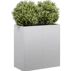 Stilfuld plantekasse i galvaniseret stål - Holdbar & Dekorativ | Størrelse: 80x40x80 cm