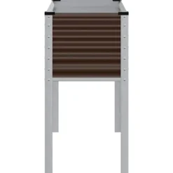 Stilfuld plantekasse i stål til haven | Størrelse: 100x45x90 cm | Farve: Brun