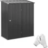 Stålskur 1,34 m², aflåseligt pulpettag, 161,5×94,5×196 cm, sort