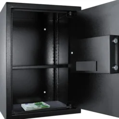 Stort elektronisk pengeskab 50x35x34 + 4 batterier - sort