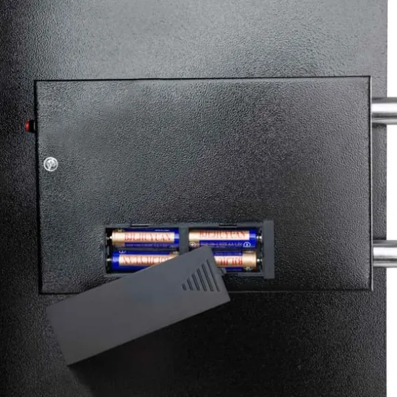 Stort elektronisk pengeskab 50x35x34 + 4 batterier - sort