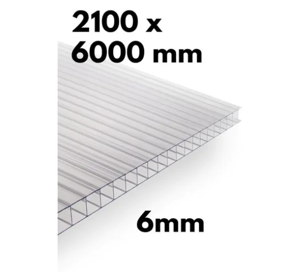 Stykke drivhus flervægsplade / klar polycarbonat 700x1500mm - 4mm, 2stk.