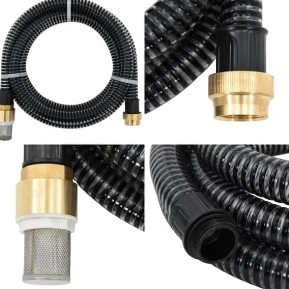 Sugeslange med messingkoblinger 1,1" 5 m PVC sort - Sugeslange - Sugeslanger - Home & Living
