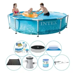 Super Pool Sæt - Intex Metalramme Rund Strand 305x76 cm
