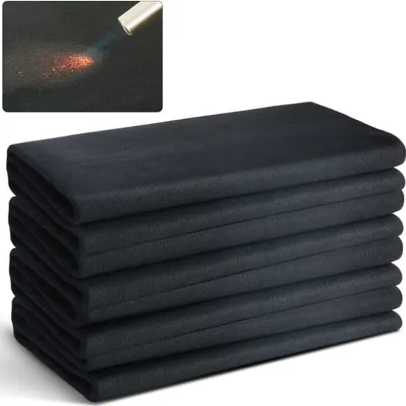 Svejsetæppe i kulstoffilt 4-pak, 37"x36", flammehæmmende, varmebestandigt op til 980°C, skærbar isoleringspude.