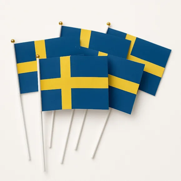 Sverige flag håndflag – 5-pak