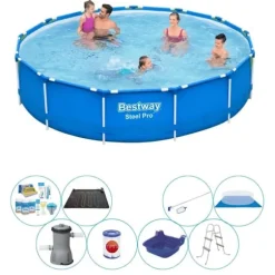 Svømmebassin med tilbehør - Bestway Steel Pro 396x84 cm