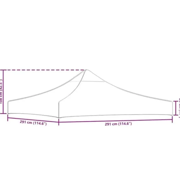 Tag til festtelt 3x3 m - UV-bestandigt oxfordstof | Farve: Grøn | Vægt: 270 g/m²