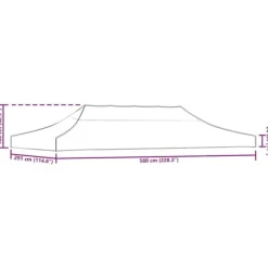 Tag til festtelt 3x6 m - Vejrbestandigt og UV-beskyttende | Farve: Cremefarvet