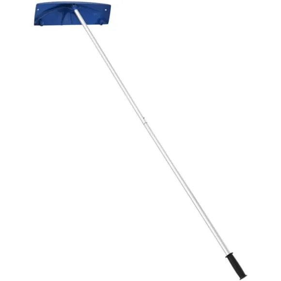 Tagrive - Tagsneskraber med hjul - 60 cm PP-blad - 1,18–5,55 m Teleskopskaft - Skridsikkert Håndtag - Letvægt - Til Sne, Blade og Affald