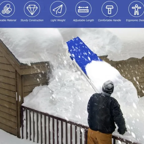 Tagrydningsskovl, 20/640 cm, Sølv og Marineblå