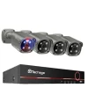 Techage Sikkerhedskamera System, 8 Kanal NVR, AI Menneske Detektion,8CH 4Stk 8MP Kamera, Ingen