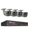 Techage Sikkerhedskamera System, 8 Kanal NVR, AI Menneske Detektion,8CH 4Stk 5MP Kamera, Ingen