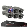 Techage Sikkerhedskamera System, 8 Kanal NVR, AI Menneske Detektion,8CH 6 stk 8MP kamera, Ingen