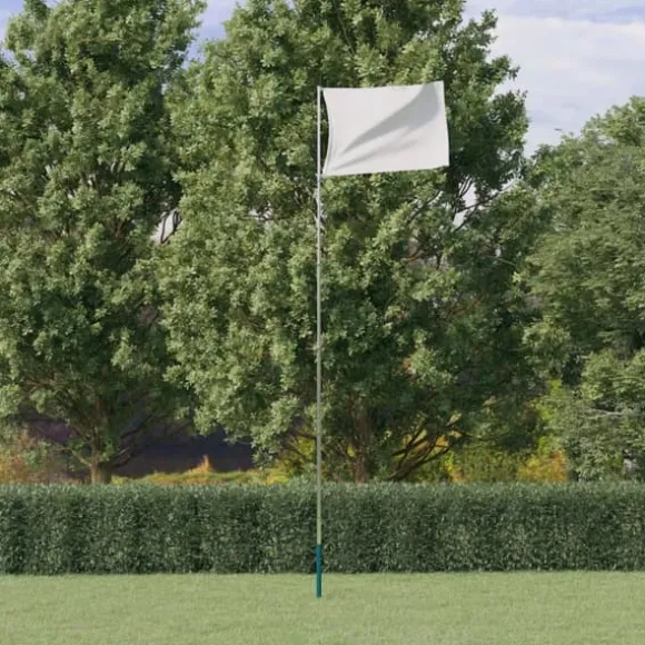 Teleskopflagstang 5,5 m aluminium sølvfarvet - Flagstang - Flagstænger - Home & Living