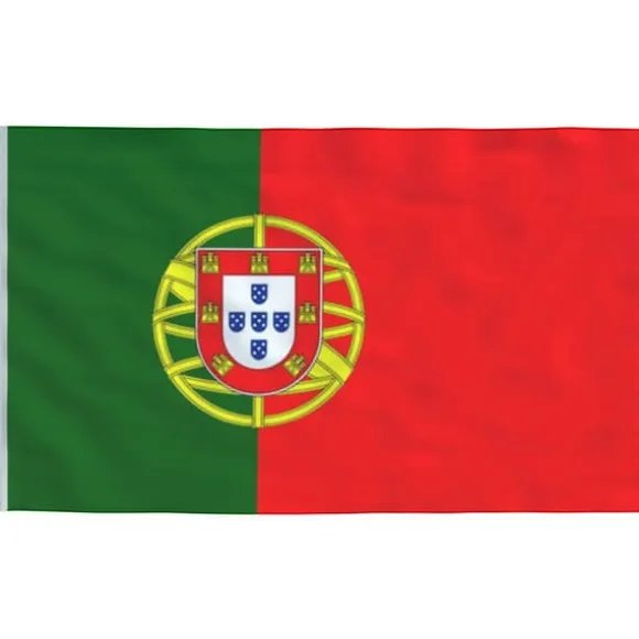 Teleskopisk flagstang med portugisisk flag - Holdbar konstruktion | Længde: 6,23 m