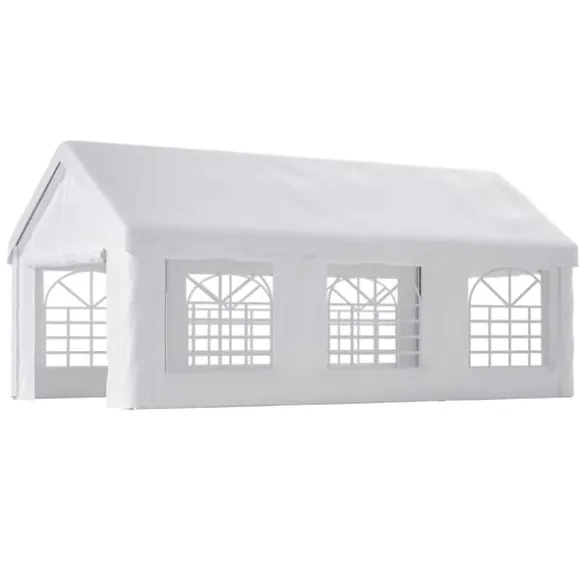 Teltgarage-carport 3x6 m vintersikker med rulledør til bil, SUV og aftagelige sidevægge
