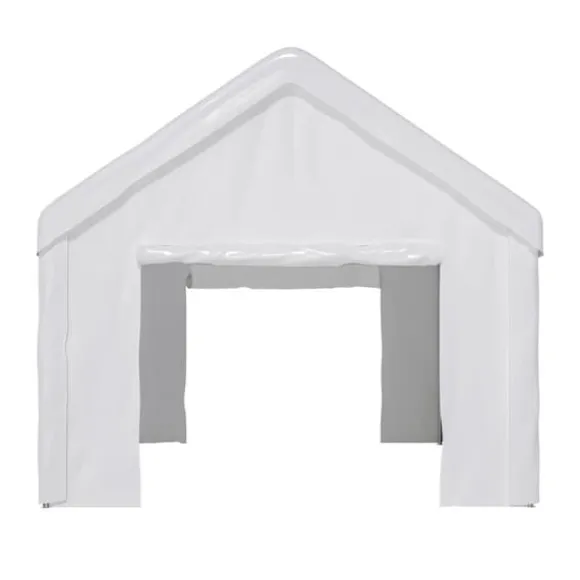 Teltgarage-carport 3x6 m vintersikker med rulledør til bil, SUV og aftagelige sidevægge